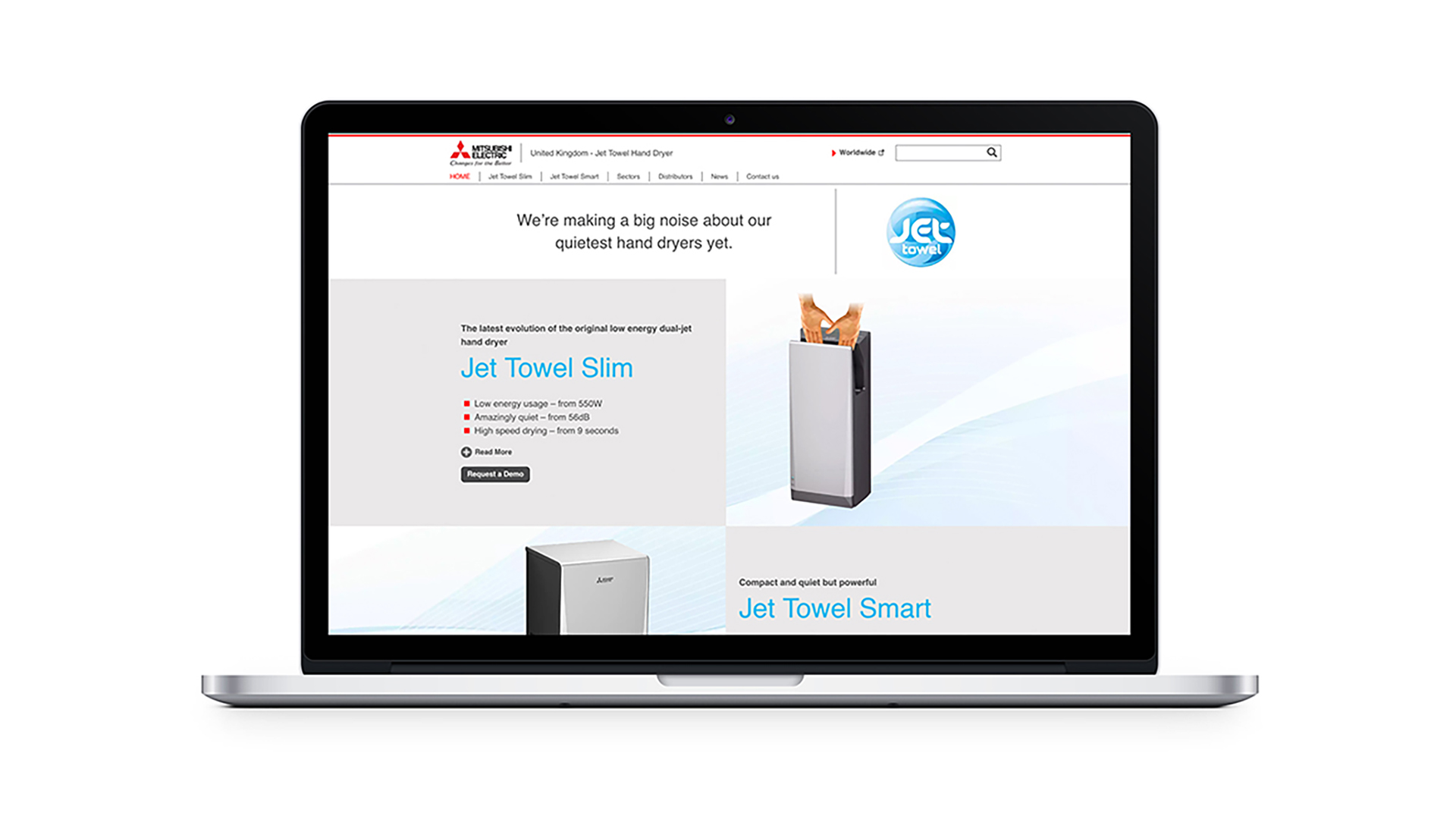 Hertfordshire graphic design - new website design for Mitsubishi Electric